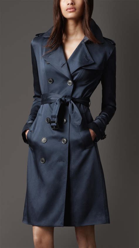 burberry trenchcoat damen dunkelblau